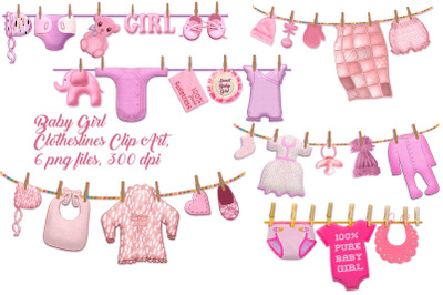 Baby Girl Clothes Line Clip Art