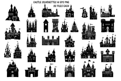 Castle Silhouettes AI EPS PNG