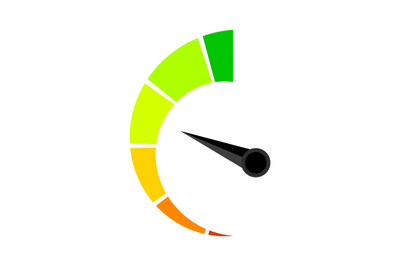 Vertical colored speedometer or barometer indicator