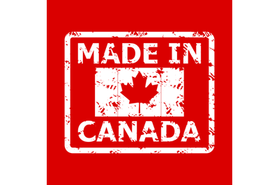 Made in canada stamp. Fabricated rubber seal texture