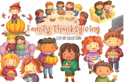 Family Thanksgiving Clip Art Collection