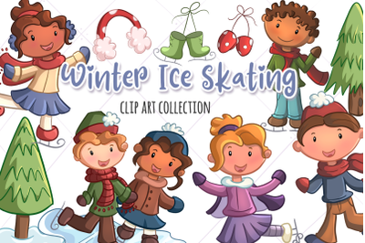 Winter Ice Skating Clip Art Collection