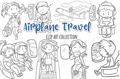 Airplane Travel Digital Stamps