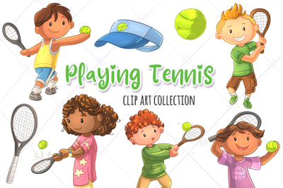 Playing Tennis Clip Art Collection