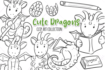 Cute Dragons Digital Stamps