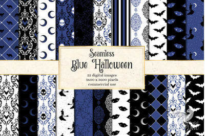 Blue Halloween Digital Paper