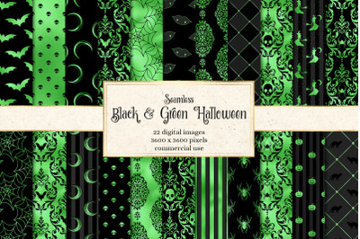 Black and Green Halloween Digital Paper