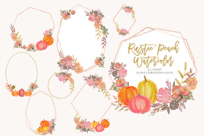 Rustic Watercolor Pumpkins&2C; Neutral Pumpkins orange pumpkin