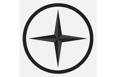 Compass star icon monochrome black white