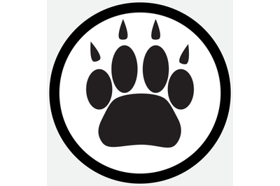 Monochrome icon foot print animal