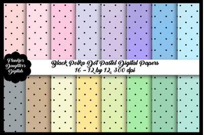 Pastel and Black Polka Dot Digital Papers