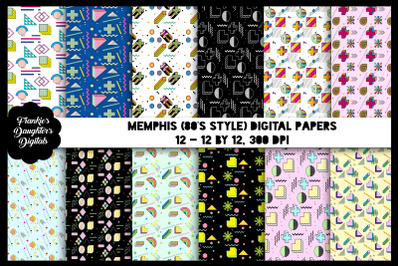 Memphis 1980s Style Digital Papers