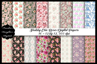 Shabby Chic Roses Digital Papers