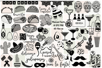 Taco Tuesday Day of the Dead Food Clip Art