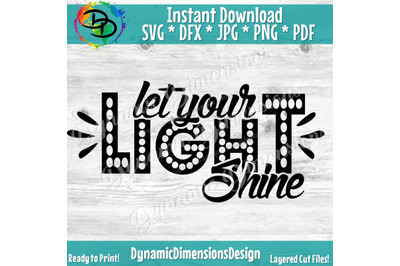 Let your Light Shine, Matthew 5, Bible Verse SVG, Cut File, digital f