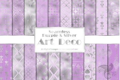 Purple and Silver Art Deco Digital Paper