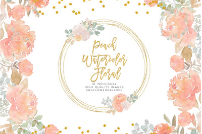 fall floral clipart&2C; Dusty Rose Pink Peach Watercolor Floral Bouquets&2C;