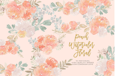 Peony Watercolor Clipart&2C; pastel floral Watercolor Clipart