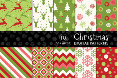 10 Seamless Christmas Patterns - Set 1