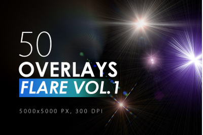 50 Flare &amp; Stars Overlays Volume 1