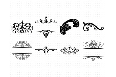 flourishes decorative borders svg bundle