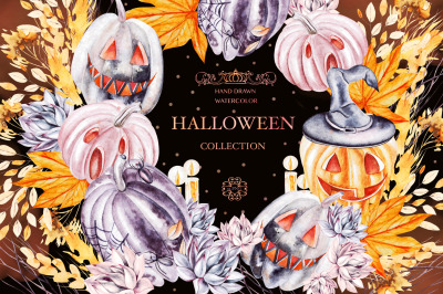 Watercolor Halloween collection