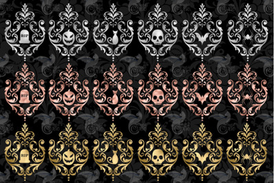 Halloween Damask Elements