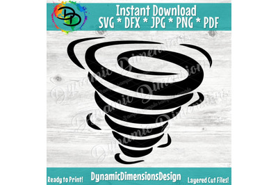 Tornado Twister SVG, Hurricane Storm SVG Instant Download, Vinyl &amp; Cra