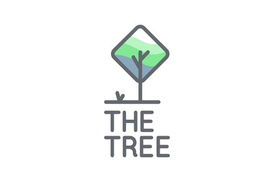 Square tree logo vector template