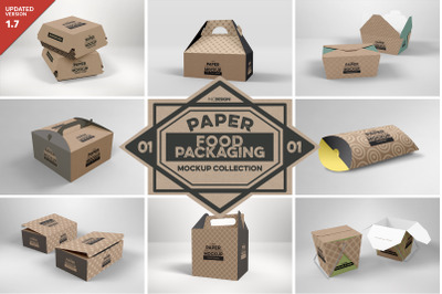 VOL 1: Paper Food Box Packaging Mockup Collection