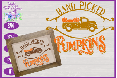 Hand Picked Pumpkins SVG | Fall SVG | Autumn SVG | Farmhouse Sign SVG