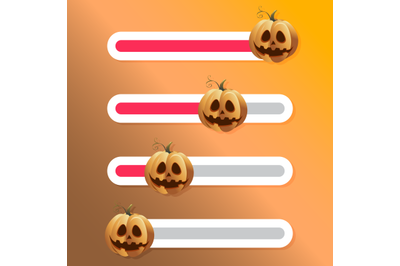 Halloween pumpkin, slider button for social story