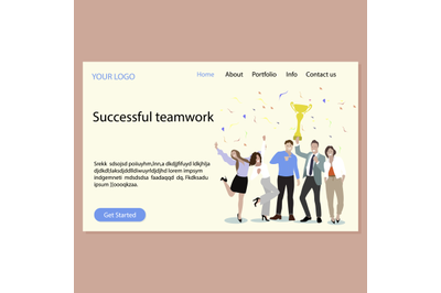 Successfull teamwork landing page