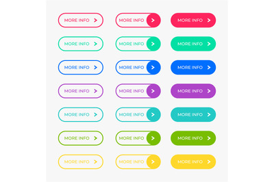 Empty web buttons. Colorful navigation long web button. Vector waterco