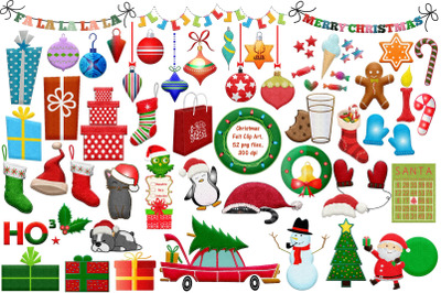 Christmas Felted Elements Clip Art