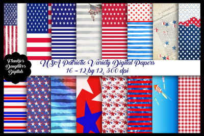 USA Patriotic Variety Digital Papers