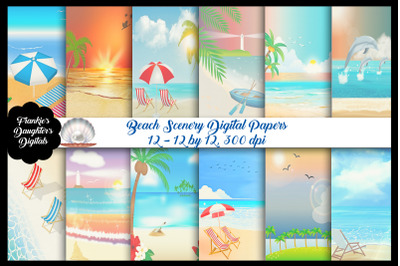 Beach Scenery Digital Papers