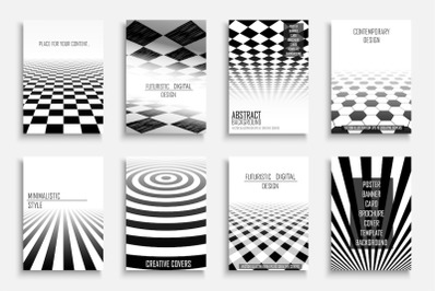 Vector abstract futuristic brochures