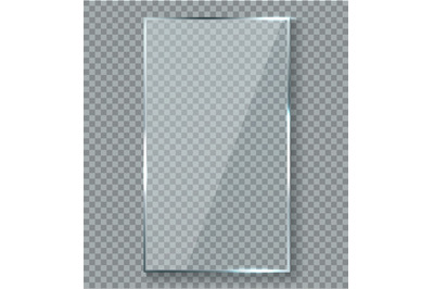 Glossy reflection effect. Transparency window glass plastic with brigh