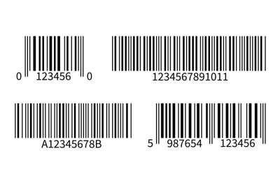 Product code. Line bar stickers with barcode for scan uniquecode bars