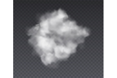 Cloudy effect. Chemistry standing fog and white smoke isolated on tran