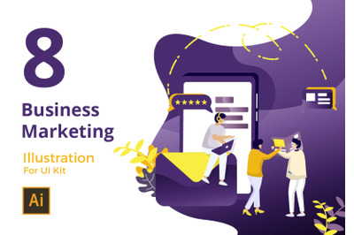 8 Business Marketing set Illustration