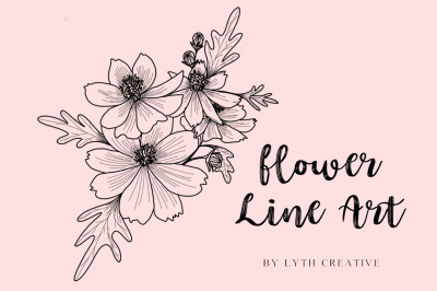Flower line art