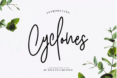 Cyclones Signature Brush Font