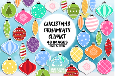 Christmas Ornaments Clipart, Instant Download Vector Art