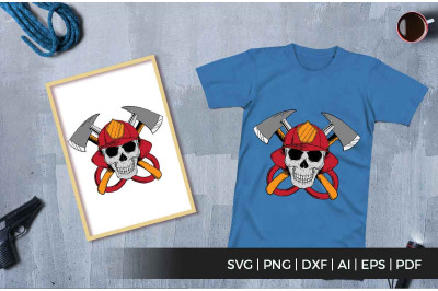 Skull Firefighter SVG Vector Files