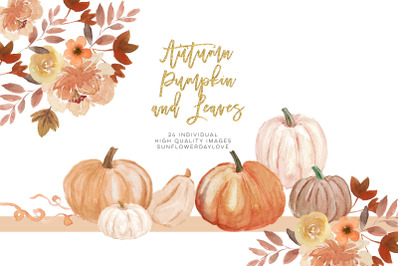 Fall Leaves clipart&2C; Simple Fall Autumn Watercolor clipart