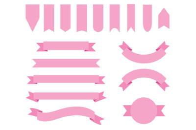 Baby Pink Badge &amp; Banner Clip Art Set