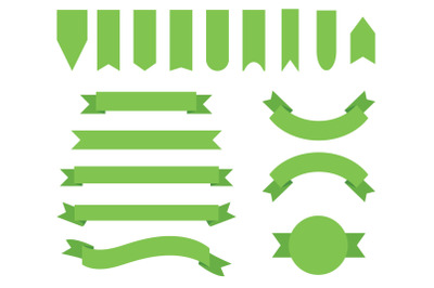 Spring Green Badge &amp; Banner Clip Art Set