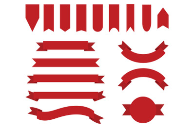 Red Badge &amp; Banner Clip Art Set